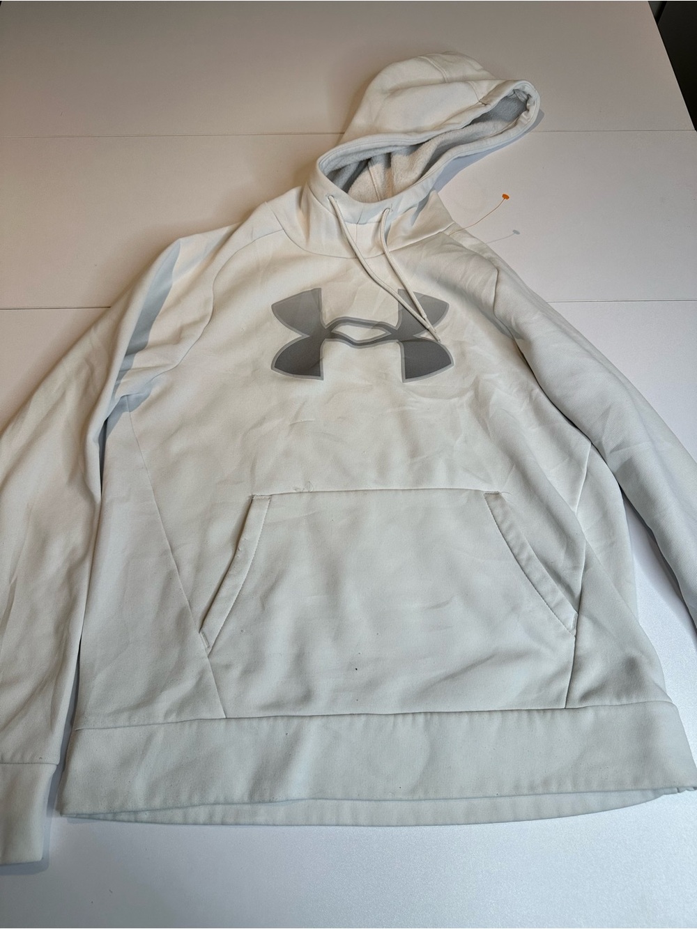 Under Armour White Hoodie with Gray Logo